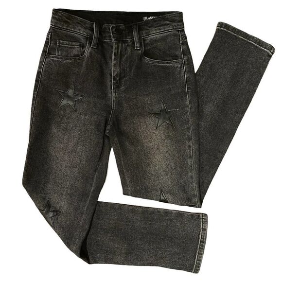 BLANK NYC Madison Crop Black Vegan Star Jeans Size 24 - Picture 1 of 8